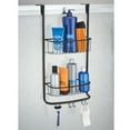 thumbnail image 5 of mDesign Stainless Steel 2-Tier Bath/Shower Over Door Caddy, Hooks - Matte Black, 5 of 6