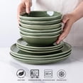 thumbnail image 6 of Ceramic Cereal Bowls Set of 6, 24 oz  Stoneware Bowls for Cereal Soup Salad Bread, Stylish Kitchen Bowls for Meal, Dishwasher & Microwave Safe-Jade Green, 6 of 6