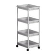 thumbnail image 2 of Multi Layer Movable Plastic Storage Rack Large Capacity Organizer With Wheels Hooks U-Shaped Opening Guardrails For Snacks Books Toiletries Bedroom Bathroom Kitchen Home Decor Storage Racks, 2 of 6