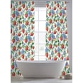 thumbnail image 6 of Strawberry Semi Sheer Curtains 96 Inch Length 2 Panels Set, Summer Botanical Blue Spring Floral Sheer Kitchen Curtain Privacy Voile Window Curtain for Living Room Bedroom Rod Pocket Drapes, 6 of 7