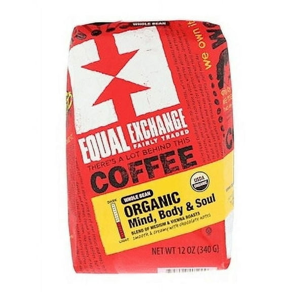Equal Exchange Organic Mind Body and Soul Whole Bean Coffee 12 oz Pack of 2