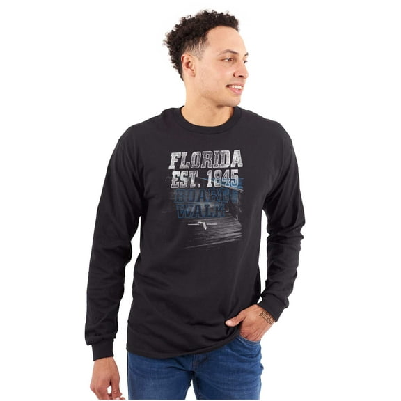 Florida FL Beach Boardwalk Souvenir Long Sleeve TShirt Men Women Brisco Brands S