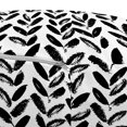 thumbnail image 3 of Black and White Pouf Cover with Zipper, Modern Grunge Botany Motif Monochrome Brush Paint Style Strokes, Soft Decorative Fabric Unstuffed Case, 30" W X 17.3" L, Black White, by Ambesonne, 3 of 5