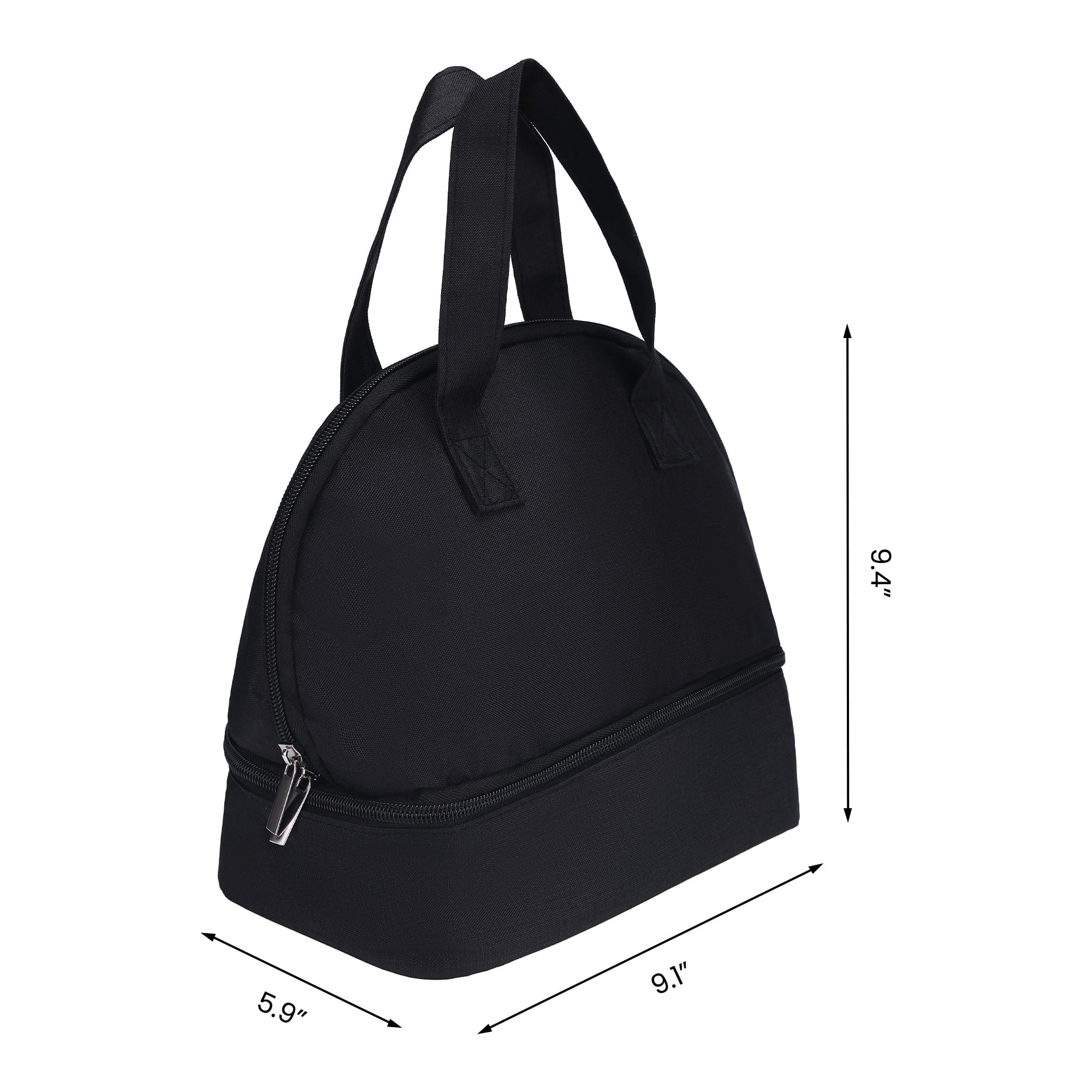 Unique Bargains Lunch Bag Insulated Bag Cute Tote Bag Black