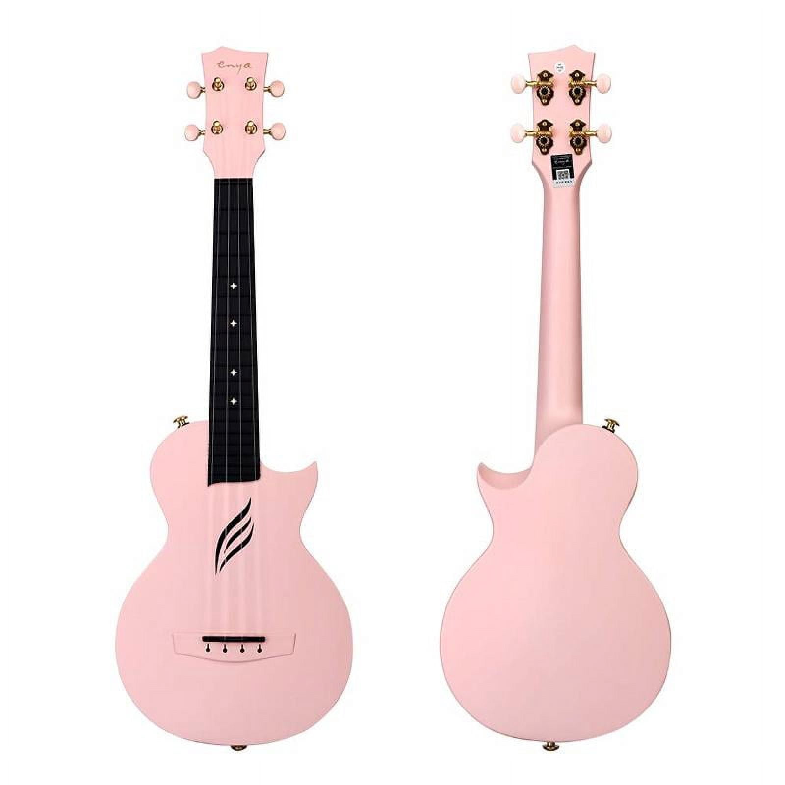Enya Music Concert Nova U Carbon Fiber Ukulele with Free Lessons and Accessories, Pink