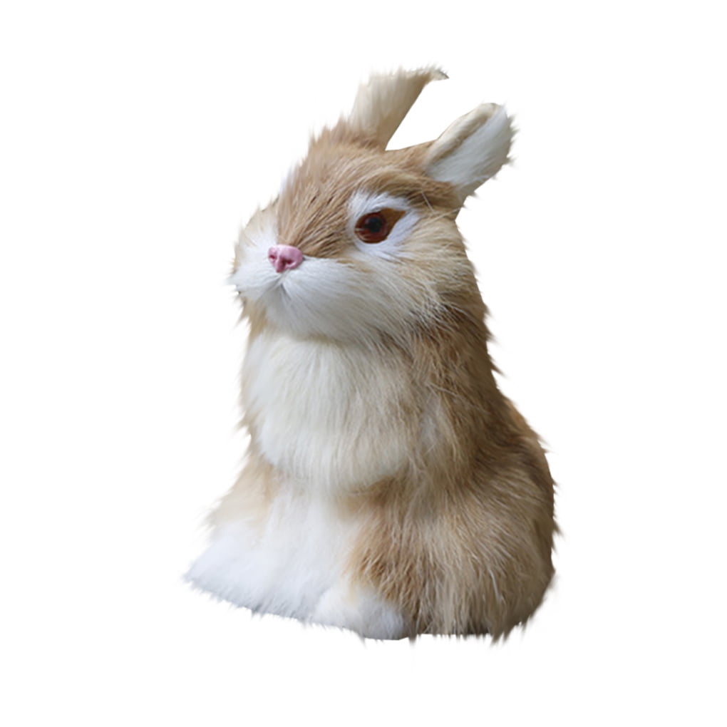 Realistic Cute Mini Rabbits Lifelike Farm Animal Figurine Eastern Decor Bunnies 