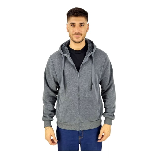 Sudadera Hoodie Basica Hombre Con Cierre Y Gorro Afelpado A1