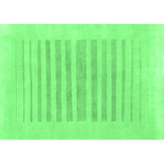 Ahgly Company Indoor Rectangle Solid Emerald Green Modern Area Rugs, 7' x 9'