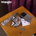 thumbnail image 7 of Wrangler Aztec Keychain Wristlet Wallets for Women Western Dual Pouch Wristlet Credit Card Holder Wallet with Zipper Pocket, Geometric-Grey, 7 of 7