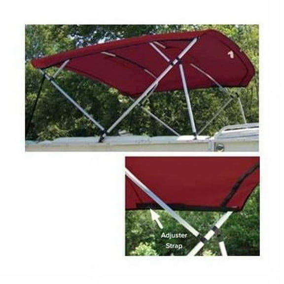 8PONRCLA02 8 x 96-102 in. Jet Black Sunbrella Acrylic 4-Bow Pontoon Canvas Bimini Tops