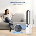 thumbnail image 5 of Advwin 35" Bladeless Tower Fan with Remote, 26ft/s Standing Floor Fan, 90° Oscillation, 24 Speeds, 12H Timer, Quiet Cooling Air Circulator for Bedroom, White+Black, 5 of 10