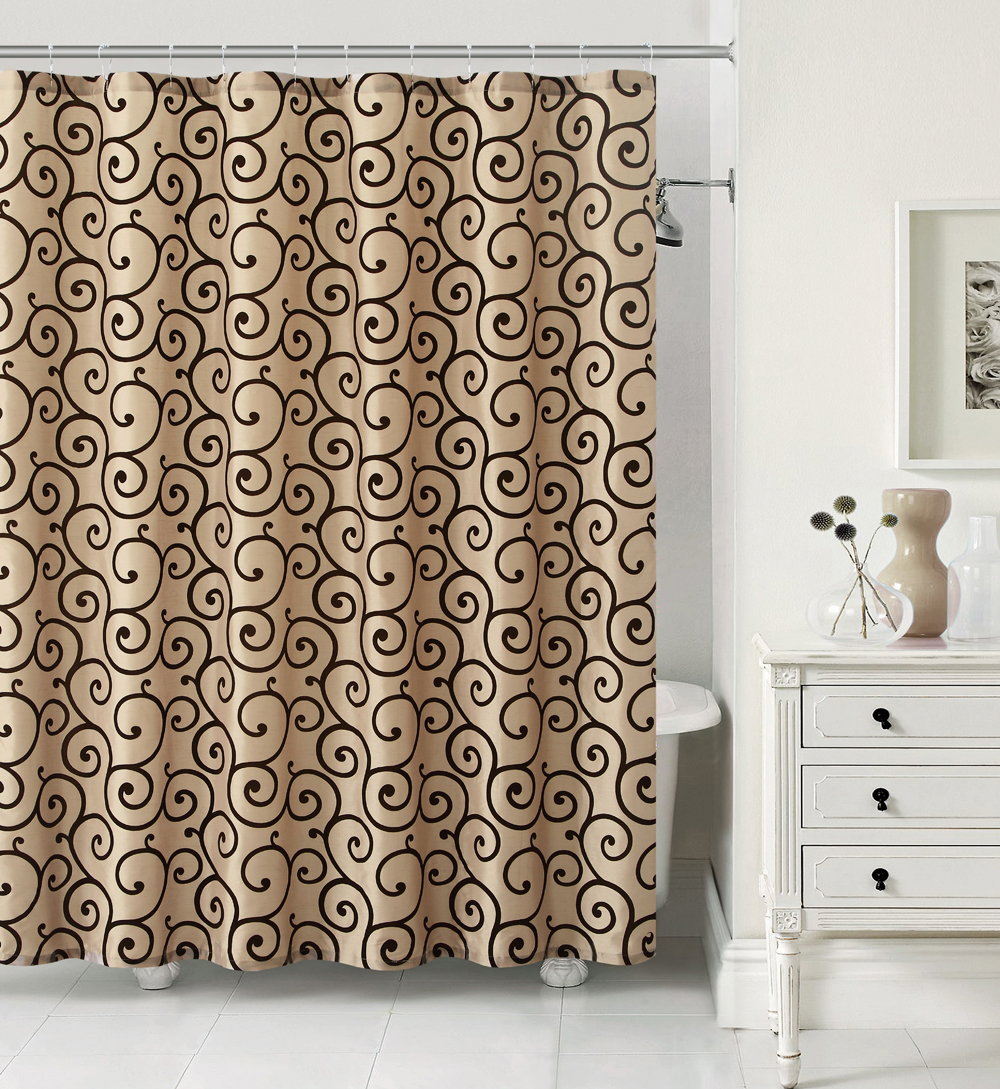 FABRIC SHOWER CURTAIN Size 72in x 72in (183cm x 183cm) and twelve (12