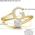 thumbnail image 2 of GHSDFBB Initial Letter Ring for Women Girls Gold Stackable Alphabet Rings with Initial Adjustable Crystal Inlaid Initial Rings Bridesmaid Gift, 2 of 6