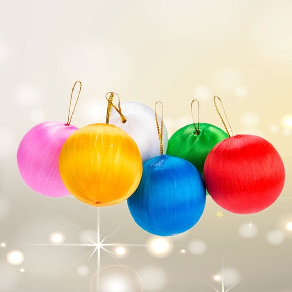 WORGEOUS 6Pcs Colorful Tree Ornaments Christmas Trees Ball Pendant Assorted Color Foam Decoration For Home Decor 5Cm