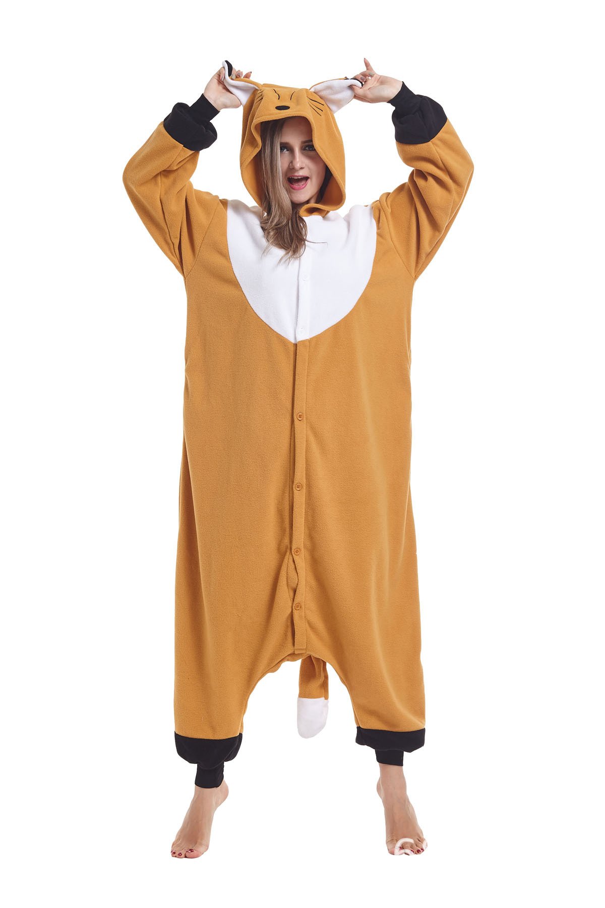 Sqlszt Women Men Adult Animal Fox One Piece Onesie Cosplay Pajamas Costume Xl Walmart Com Walmart Com