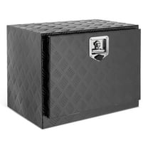 DNA Motoring 24"x18"x17.7" Aluminum Tool Box Pickup Truck Bed RV Trailer Storage w/Lock & Key Black