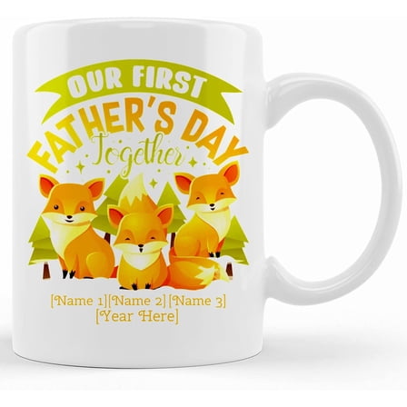 Our First Fathers Day Together Ceramic Coffee Mug New Dad Gift Mug, Ceramic Novelty Coffee Mug, Tea Cup, Gift Present For Birthday, Christmas Thanksgiving Festival, 11oz Or
