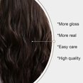thumbnail image 3 of Peluca larga marrón para mujer, pelucas onduladas sintéticas de pelo Natural con parte media completa, 3 of 5