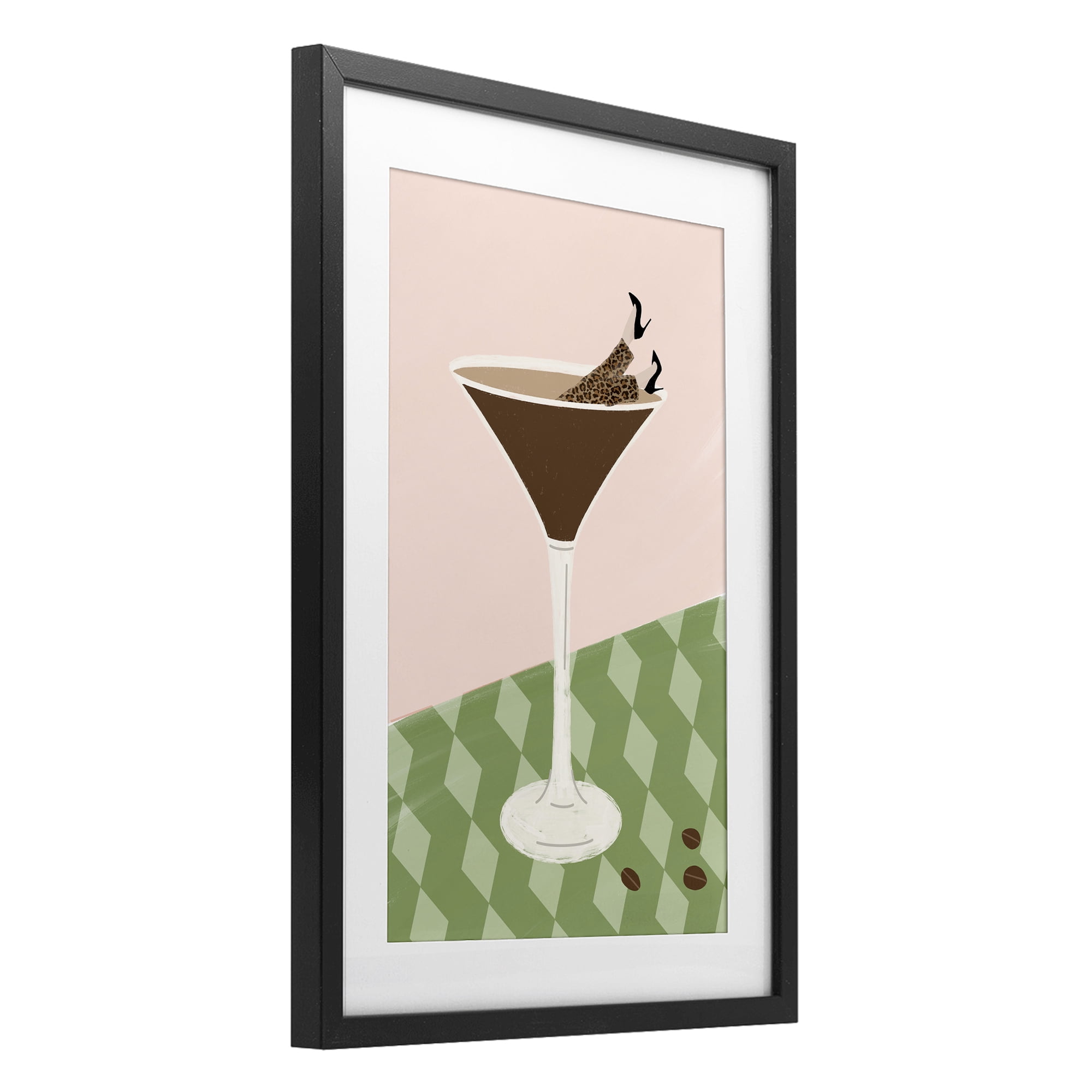 Stupell Industries Glam Martini Splash Black Framed Print Under Glass, design by Emily Navas