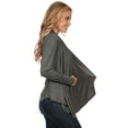 thumbnail image 3 of Women's Solid Open Front Long Sleeve Lightweight Soft Basic Sweater Cardigan, 3 of 4