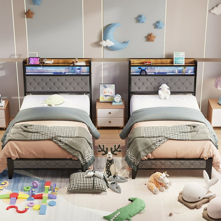 Winkalon Twin Size Fabric Upholstered Platform Bed Frame