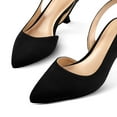thumbnail image 4 of Pennysue Women's Slingback Heels Black Suede Pointed Toe Dress Pumps 8.5M, 4 of 5