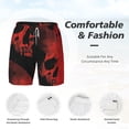 thumbnail image 6 of Picia Red And Black Abstract Skull pattern Mens Swim Trunks with Compression Liner Stretch Beach Shorts Quick Dry with Zipper Pockets No-Chafing Board Shorts-Large, 6 of 9