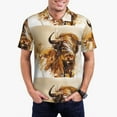 thumbnail image 3 of Balery Yak Printed Men’s Short Sleeve Polo Shirt, Midweight Men's Shirt,Golf Polo shirts -, 3 of 9