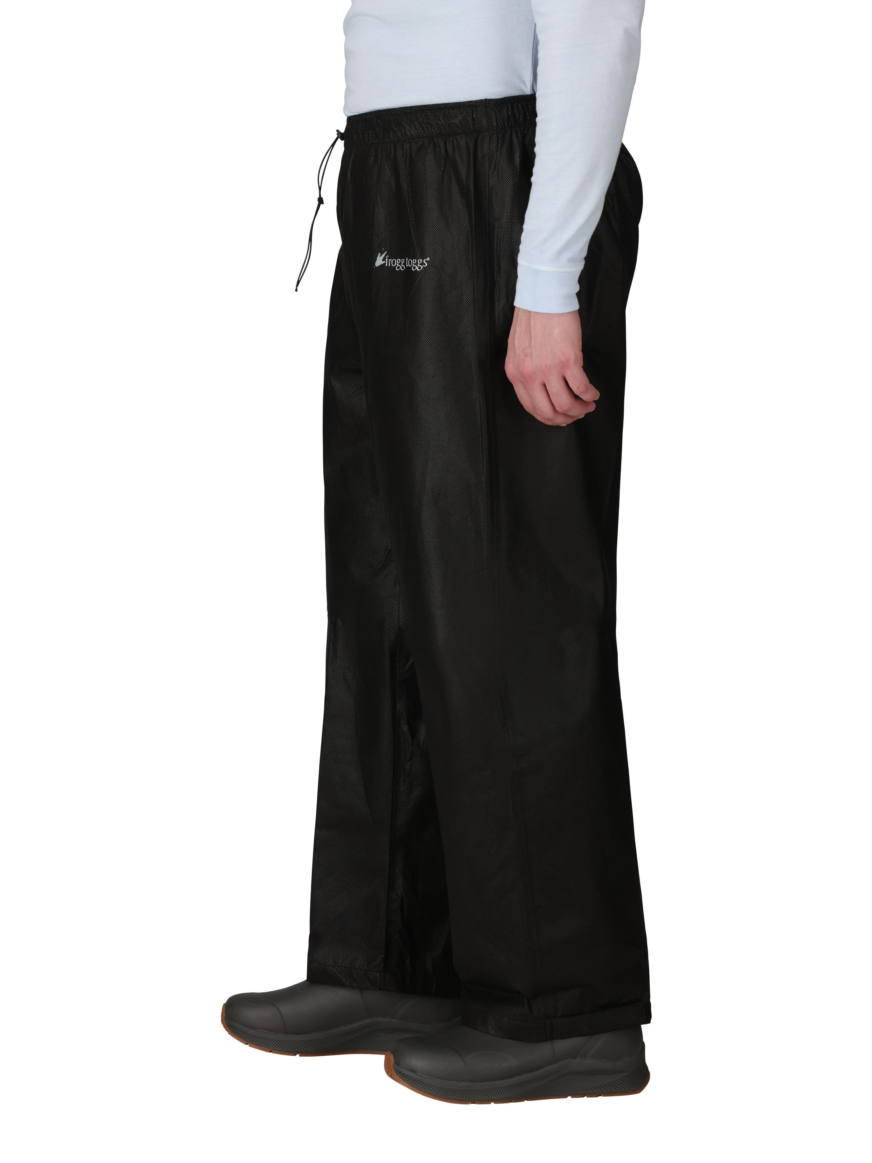Frogg Toggs Pro Action Waterproof Rain Pant, Black, Size Small