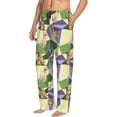 thumbnail image 3 of Mens Pajama Pants - Soft Sleep & Lounge Pants for Men, Labrador Retriever Dog Green Purple Cuteness Casual PJ Bottoms Pants with Pockets, 3 of 5