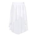 thumbnail image 1 of RUNQHUI Kids Girls Ballet Dance Performance Irregular Hem Chiffon Solid Color Skirt White 6, 1 of 7