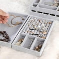 thumbnail image 2 of justharion Velvet Jewelry Display Tray Earrings Bracelets Storage Organizer 6 Grids, 2 of 8
