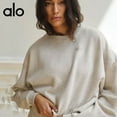 thumbnail image 3 of A-L-O yoga Outfit Unisex Hooded Sweatshirt 3Ddimensional Logo Loose Pocket CasualTop, 3 of 9