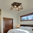 thumbnail image 3 of Semi Flush Mount Vintage 4-Light Bronze Farmhouse Ceiling Light Geometric Rustic Island Light Fixtures for Entryway Hallway Dining Room Living Room Bedroom, 3 of 8