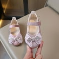 thumbnail image 7 of Hessimy Toddler/Little Girl Mary Jane Flats Princess Dress Shoes Low Heels Glitter Flower Party Wedding Footwear sandals school toddler girl performance shoes (Pink,9.5), 7 of 7
