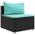 thumbnail image 2 of vidaXL 7 Piece Garden Sofa Set with Cushions Black Poly Rattan, 2 of 5