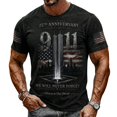 thumbnail image 6 of Xneal 911 25th Anniversary T-Shirt Casual Never Forget 911 Short Sleeve Print Multicolor Shirts for Men Size 2XL, 6 of 6