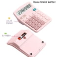 thumbnail image 3 of Calculadora NICOLEKAY con pantalla LCD grande de 12 dígitos, color rosa, 3 of 5