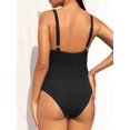 thumbnail image 3 of Women's One Piece Athena Ribbed Button Swimsuit Bathing Suit, 3 of 4