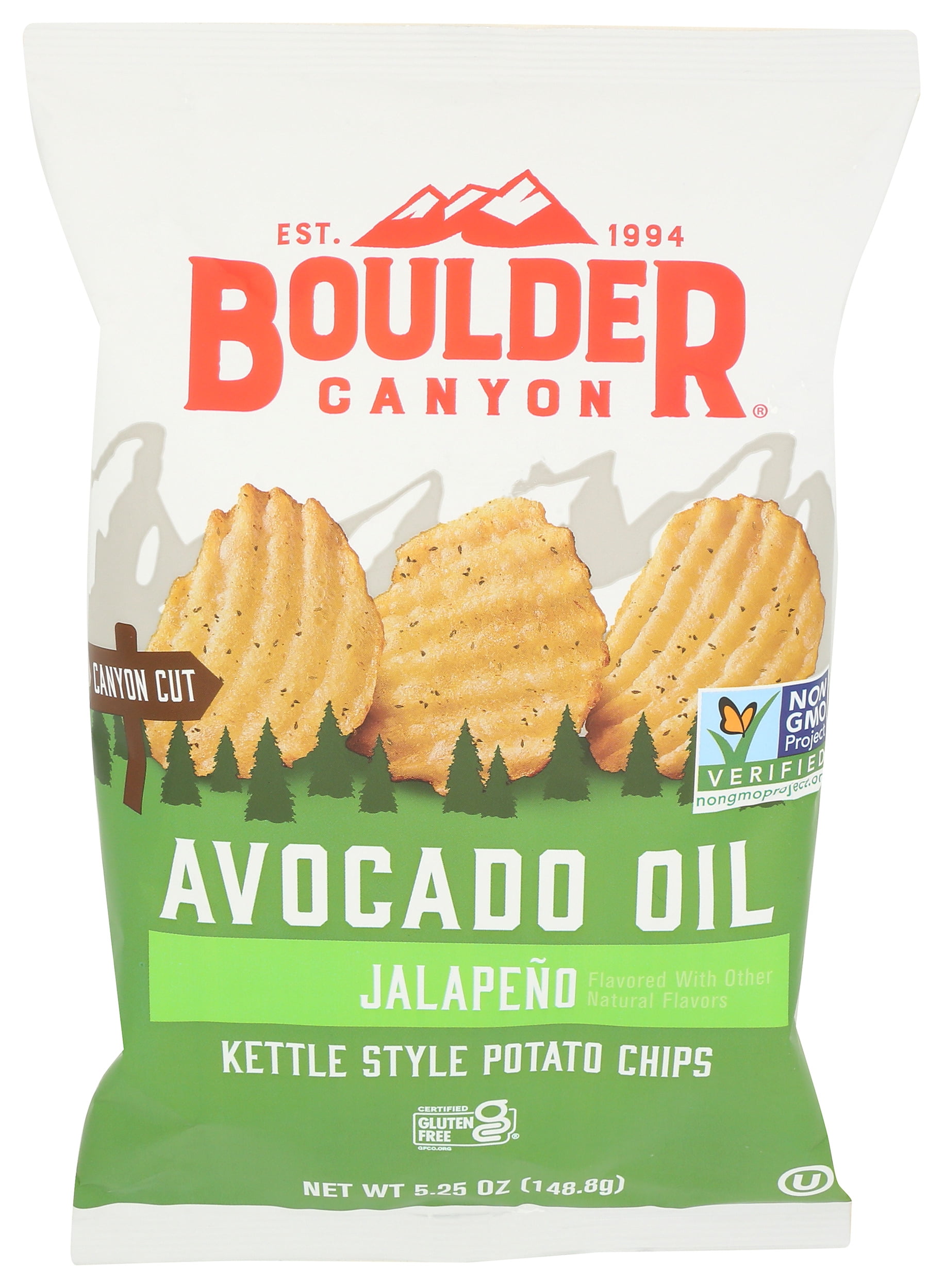 (Pack of 12), Boulder Canyon Avocado Oil Jalapeño Potato Chips, 5.25 oz
