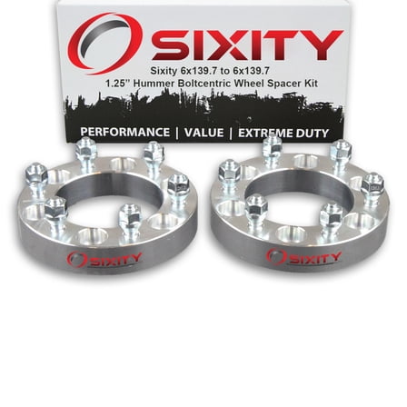Sixity Auto 2 pc 1.25" 6x139.7 Wheel Spacers compatible with Hummer H3 Truck SUV M12x1.5mm 1.25in Studs Lugs