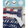 thumbnail image 3 of Full Size Quilt Bedding Set, America Flag Reversible Summer Quilt 3 Pieces, Red Blue White Star Independence Day Lightweight Bedspreads Coverlets with 2 Pillow Shams for All Seasons, 3 of 5