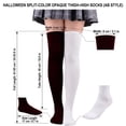 thumbnail image 3 of Lumtrix Mismatched Thigh High Socks for Women Asymmetrical Solid Knee High Stockings Soft Stretchy Socks for Casual Party C One Size, 3 of 6