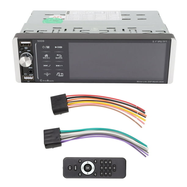 Radio de Coche NikouMX receptor estéreo de un solo Din Pantalla táctil de 5.1 pulgadas Bluetooth 3 puertos USB con Control remoto