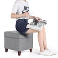 thumbnail image 2 of Homebeez Upholstered Tufted Storage Ottoman Footstool,Storage Cube Seat Foot Rest Stool,Gray, 2 of 8