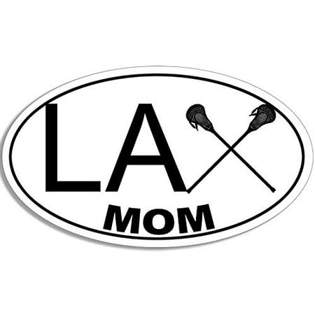 3x5 inch Oval LAX MOM Lacrosse Sticker (Shaft Stick Play Player Team Ball