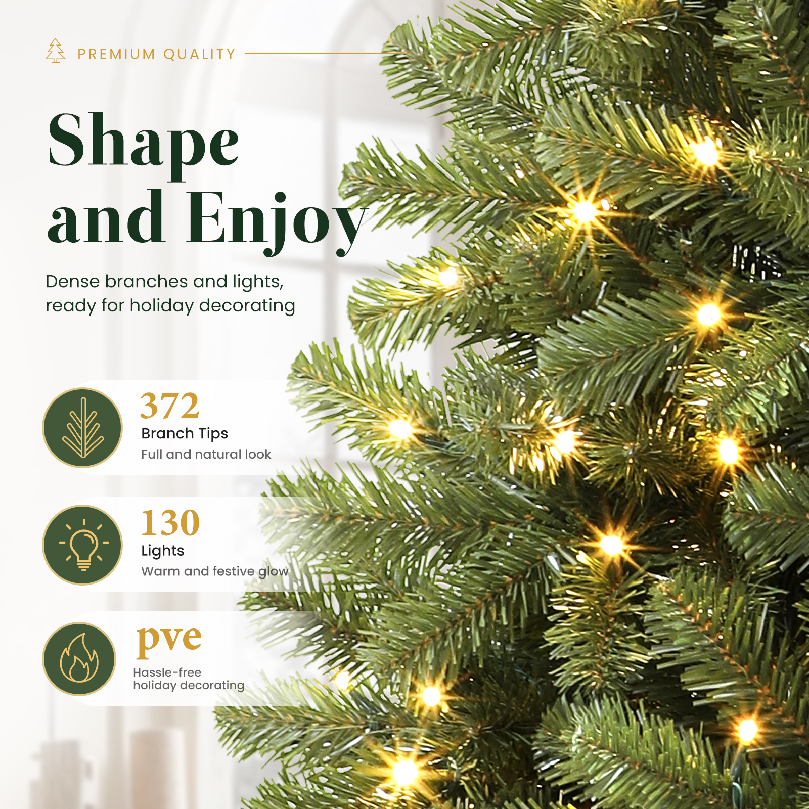 Lolsea 4.5 Ft Prelit Artificial Christmas Tree Remote Control photo 3