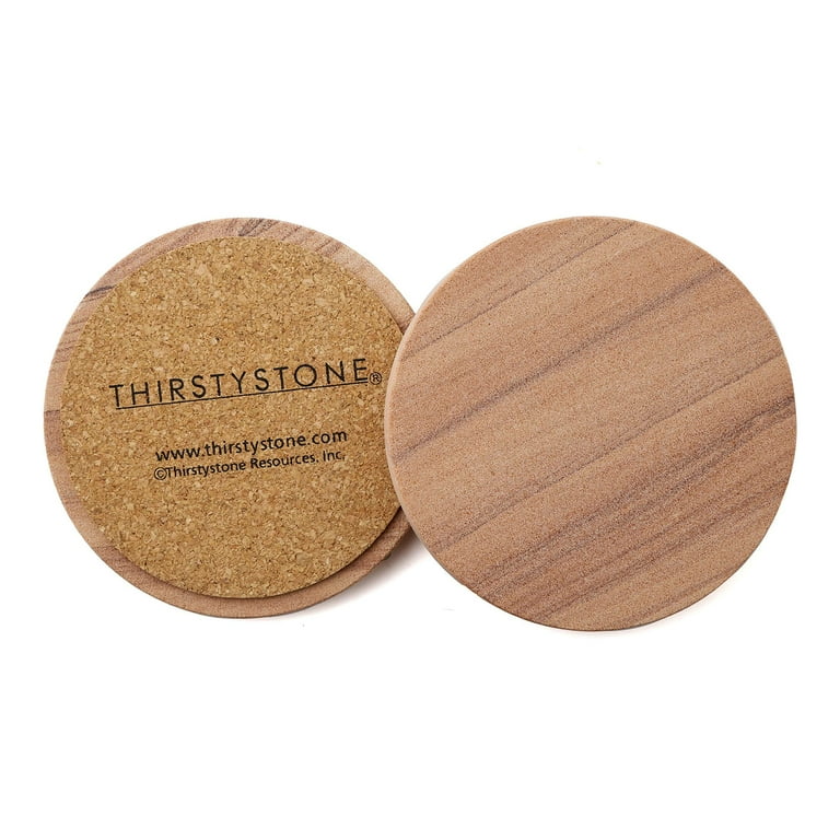 Thirstystone Cinnabar Natural Sandstone 4-Pack Coaster Set Drink
