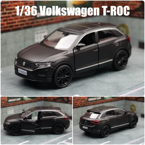 1:36 Volkswagen T-Roc Toy Car Model Diecast Alloy Sport SUV Vehicle Miniature Pull Back Collection Gift for Boy
