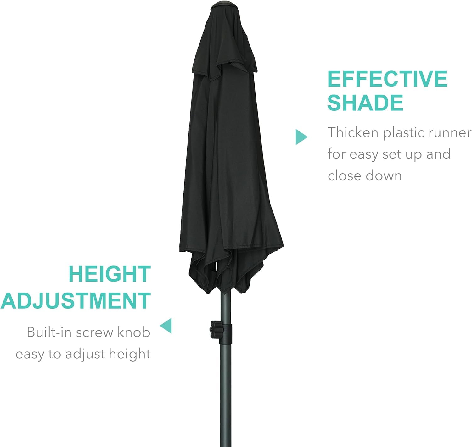 6ft Patio Umbrella Outdoor Table Umbrellas with Push Button Tilt, UPF50+ Premium Steel Pole and Ribs for Deck, Lawn, Garden, Backyard & Pool